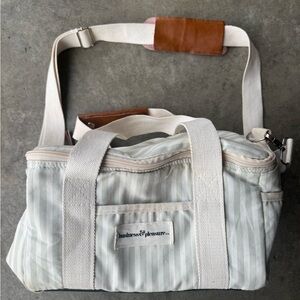 Business & Pleasure Co. Cream and Brown Duffel Bag